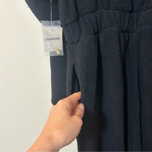 π FREE PEOPLE BEACH | NWT Black Terry Jumpsuit w/ Elastic Waist & Size Small - Picture 3 of 12